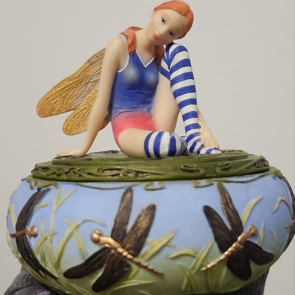 Fairy Figurine with Striped Socks